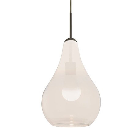 Besa Lighting Leon Cord Pendant, Milky White, Bronze Finish, 1x9W LED 1JT-LEONMW-LED-BR